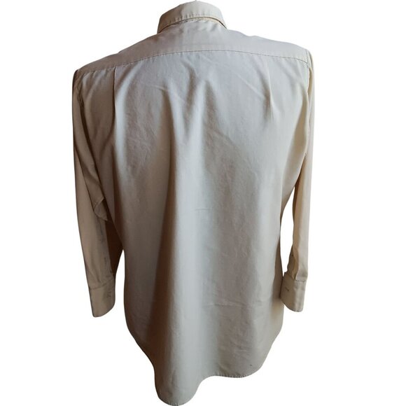 Vintage Kansas City Custom Uniform Company Beige Button-Up Work Shirt 16-34 - Picture 2 of 6